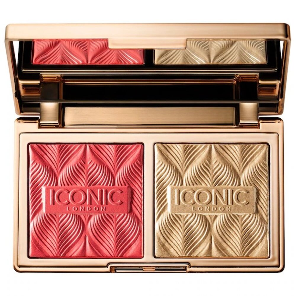 NWT Iconic London Silk Glow Blush and Highlight Duo Coral Glow